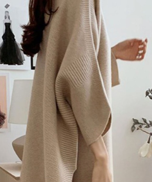 MAISON BREEZE（メゾンブリーズ）の「【MAISON BREEZE】オーバーハイネックサイドリブニット SCCHE31（ニット/セーター・レディース・グレー/ベージュ・FREE）」の21枚目の写真