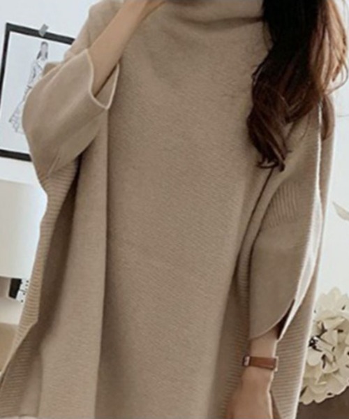 MAISON BREEZE（メゾンブリーズ）の「【MAISON BREEZE】オーバーハイネックサイドリブニット SCCHE31（ニット/セーター・レディース・グレー/ベージュ・FREE）」の22枚目の写真