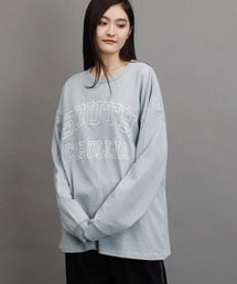 【ユニセックスで着用可能】ビッグシルエット 天竺 刺繍 ロンT / ロングスリーブ Tシャツ