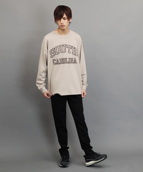 air tokyo sellection(エアートウキョウセレクション)の「【ユニセックスで着用可能】ビッグシルエット 天竺 刺繍 ロンT / ロングスリーブ Tシャツ(Tシャツ/カットソー・メンズ・ピンク/カーキ/ベージュ/サックスブルー/スミクロ・LARGE/MEDIUM)」の21枚目の写真