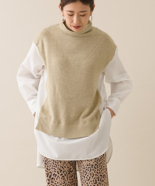 KATHARINE ROSS(キャサリンロス)の「【KATHARINE ROSS】シャツドッキングニットチュニック(チュニック・レディース・グレー/ブラック/ベージュ・MEDIUM)」の3枚目の写真