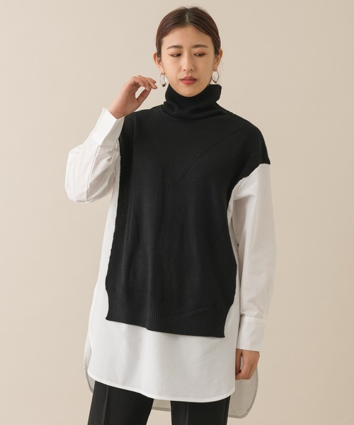 KATHARINE ROSS(キャサリンロス)の「【KATHARINE ROSS】シャツドッキングニットチュニック(チュニック・レディース・グレー/ブラック/ベージュ・MEDIUM)」の8枚目の写真