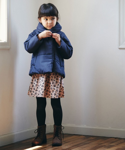 D.fesense（ディーフェセンス）の「中綿ショールカラーコート（ダウンジャケット/コート・キッズ・ピンク/ベージュ/ネイビー・110cm/90cm/100cm/80ｃｍ）」の2枚目の写真