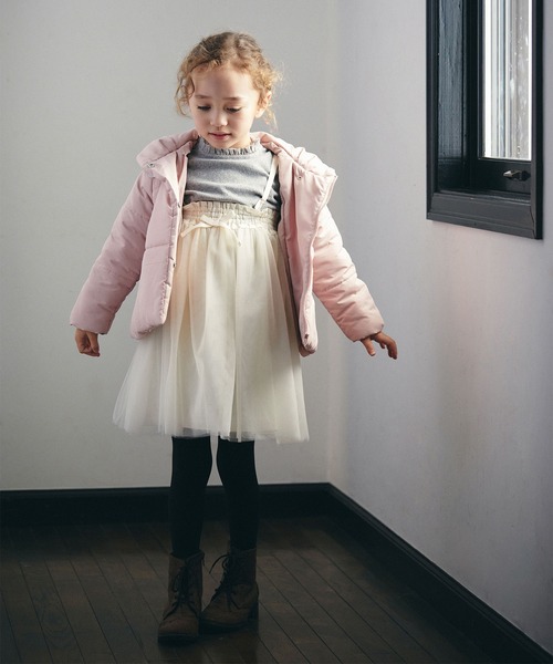 D.fesense（ディーフェセンス）の「中綿ショールカラーコート（ダウンジャケット/コート・キッズ・ピンク/ベージュ/ネイビー・110cm/90cm/100cm/80ｃｍ）」の4枚目の写真