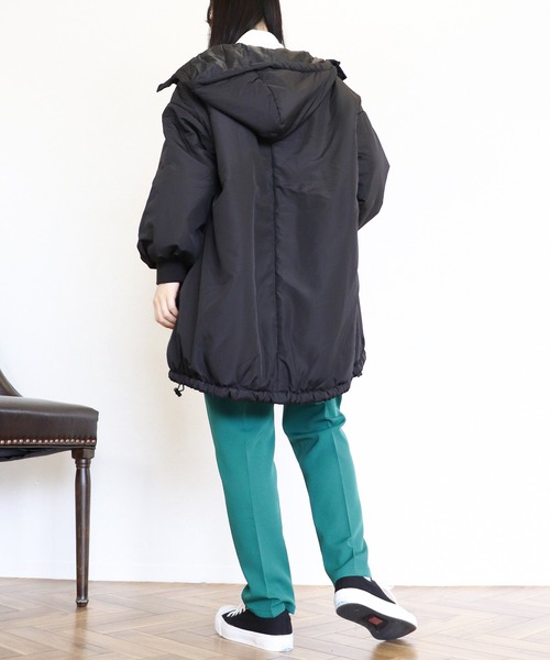 ミドル丈 ドローコード フード付き モッズコート（モッズコート