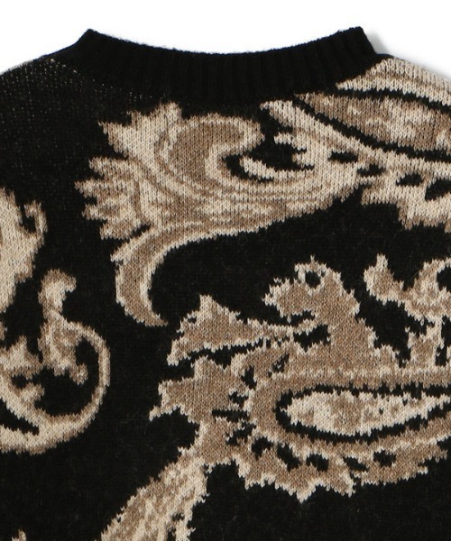 A4A（エーフォーエー）の「A4A/エーフォーエー/ペイズリーニット（ニット/セーター・レディース・ベージュ/ブラック・FREE）」の7枚目の写真