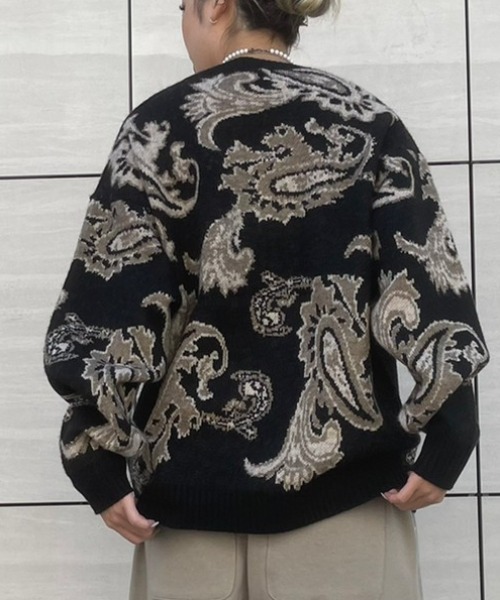 A4A（エーフォーエー）の「A4A/エーフォーエー/ペイズリーニット（ニット/セーター・レディース・ベージュ/ブラック・FREE）」の12枚目の写真