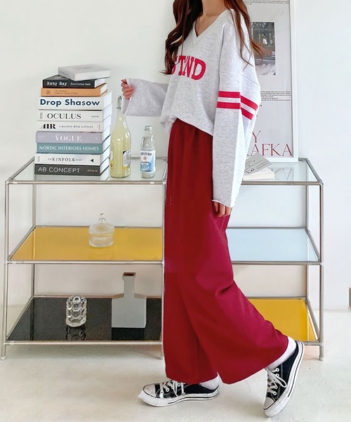 me+em select(ミームセレクト)の「【 6色展開 】ボンディングカラーワイドパンツ【数量限定販売】(スラックス・レディース・レッド/ブラウン/ベージュ/ブラック/カーキ/イエロー・FREE)」の20枚目の写真