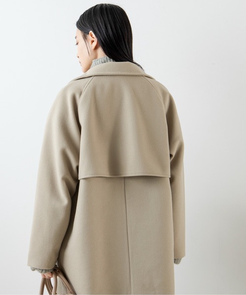 ANGIE（アンジー）の「ウールライクスタンドカラーコート（ステンカラーコート・レディース・ブラック/オリーブ/アイボリー/ダークベージュ・FREE）」の19枚目の写真