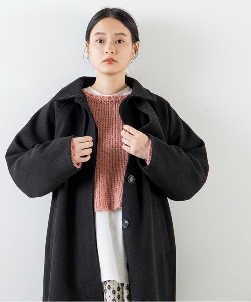 ANGIE（アンジー）の「ウールライクスタンドカラーコート（ステンカラーコート・レディース・ブラック/オリーブ/アイボリー/ダークベージュ・FREE）」の11枚目の写真