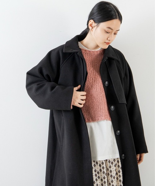 ANGIE（アンジー）の「ウールライクスタンドカラーコート（ステンカラーコート・レディース・ブラック/オリーブ/アイボリー/ダークベージュ・FREE）」の13枚目の写真