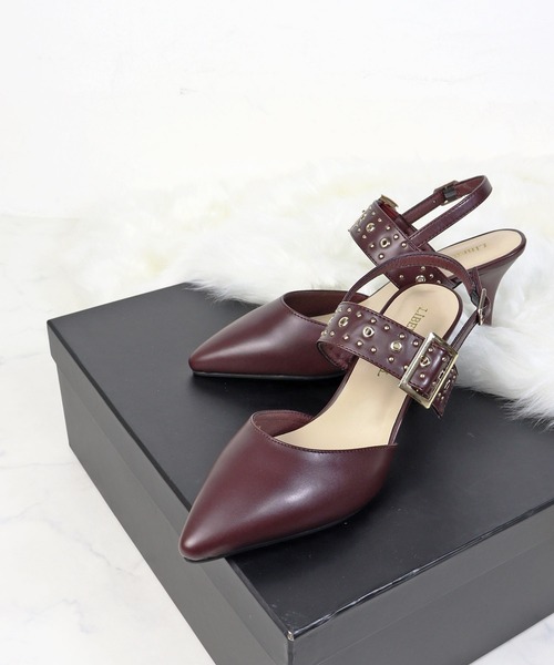 LibertyDoll（リバティードール）の「Liberty Doll / スリングバックピンヒールスタッズミュールパンプス (1164)（パンプス・レディース・ブラック/ベージュ/ワイン/アイボリー/シルバー・LL/S/M/L/SS/3L）」の15枚目の写真