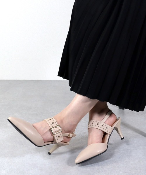 LibertyDoll（リバティードール）の「Liberty Doll / スリングバックピンヒールスタッズミュールパンプス (1164)（パンプス・レディース・ブラック/ベージュ/ワイン/アイボリー/シルバー・LL/S/M/L/SS/3L）」の17枚目の写真