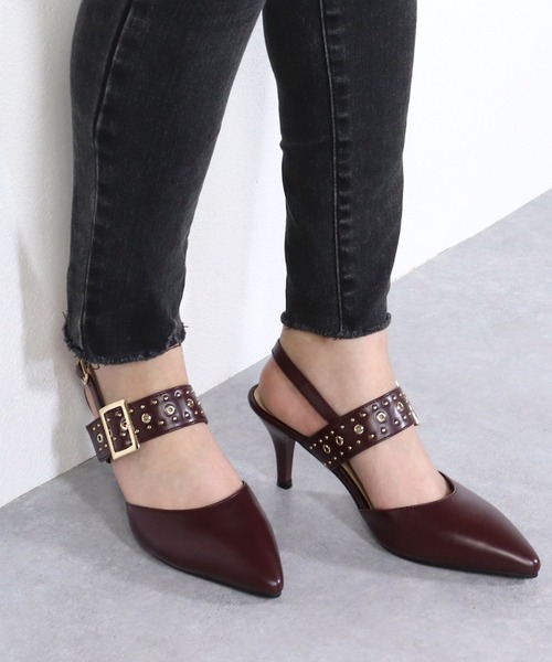 LibertyDoll（リバティードール）の「Liberty Doll / スリングバックピンヒールスタッズミュールパンプス (1164)（パンプス・レディース・ブラック/ベージュ/ワイン/アイボリー/シルバー・LL/S/M/L/SS/3L）」の16枚目の写真