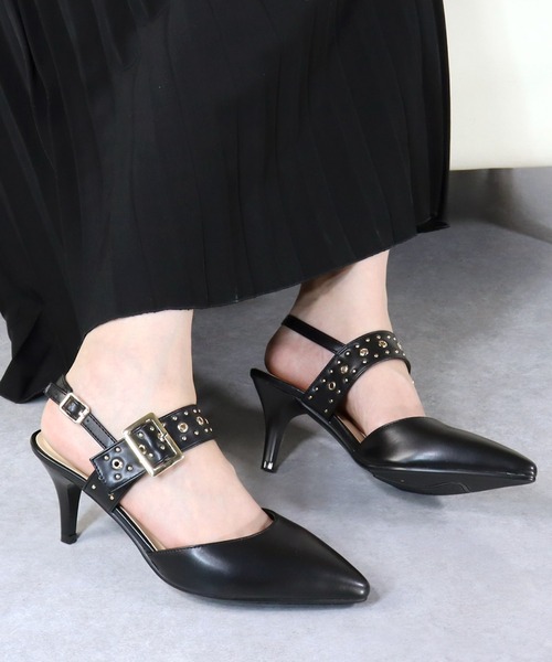 LibertyDoll（リバティードール）の「Liberty Doll / スリングバックピンヒールスタッズミュールパンプス (1164)（パンプス・レディース・ブラック/ベージュ/ワイン/アイボリー/シルバー・LL/S/M/L/SS/3L）」の20枚目の写真