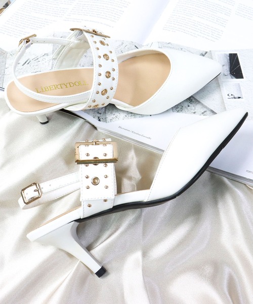 LibertyDoll（リバティードール）の「Liberty Doll / スリングバックピンヒールスタッズミュールパンプス (1164)（パンプス・レディース・ブラック/ベージュ/ワイン/アイボリー/シルバー・LL/S/M/L/SS/3L）」の21枚目の写真