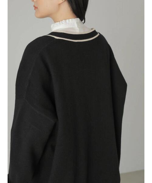 AMERICAN HOLIC(アメリカンホリック)の「ミラノリブVネックニットカーディガン(カーディガン/ボレロ・レディース・ライトグレー/モカ/マルチ・L/M)」の12枚目の写真