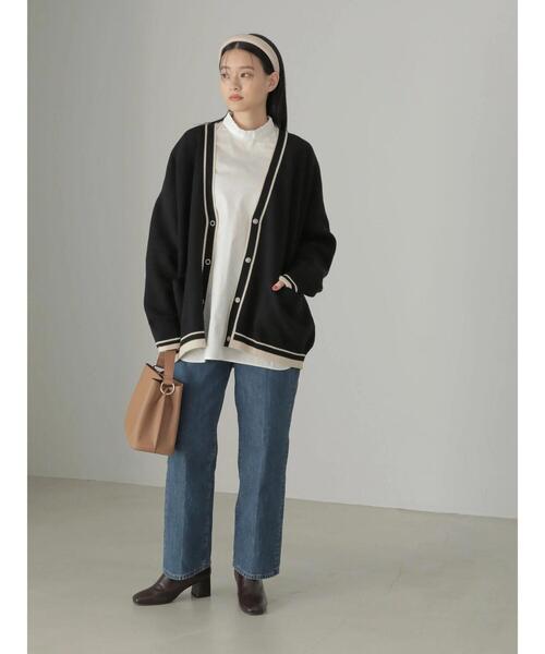 AMERICAN HOLIC(アメリカンホリック)の「ミラノリブVネックニットカーディガン(カーディガン/ボレロ・レディース・ライトグレー/モカ/マルチ・L/M)」の14枚目の写真