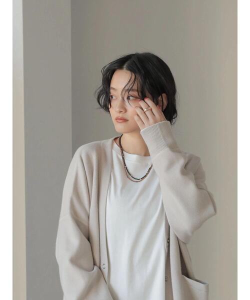 AMERICAN HOLIC(アメリカンホリック)の「ミラノリブVネックニットカーディガン(カーディガン/ボレロ・レディース・ライトグレー/モカ/マルチ・L/M)」の18枚目の写真