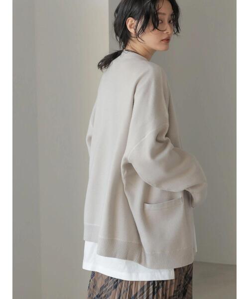 AMERICAN HOLIC(アメリカンホリック)の「ミラノリブVネックニットカーディガン(カーディガン/ボレロ・レディース・ライトグレー/モカ/マルチ・L/M)」の19枚目の写真