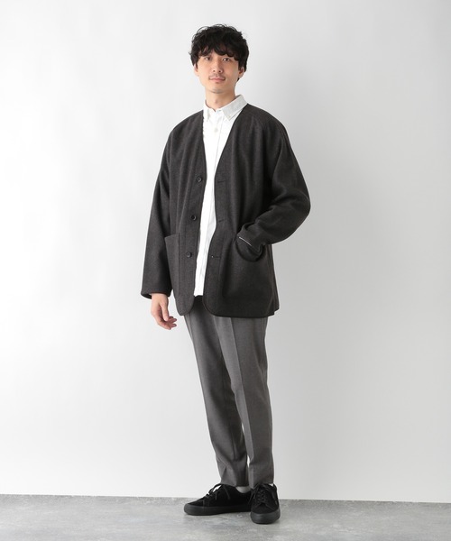 GLOBAL WORK（グローバルワーク）の「ウーリーテック　カーディガン/236211（カーディガン/ボレロ・メンズ・チャコールグレー/ダークブラウン・MEDIUM/LARGE）」の13枚目の写真