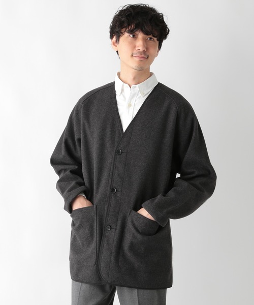 GLOBAL WORK（グローバルワーク）の「ウーリーテック　カーディガン/236211（カーディガン/ボレロ・メンズ・チャコールグレー/ダークブラウン・MEDIUM/LARGE）」の7枚目の写真