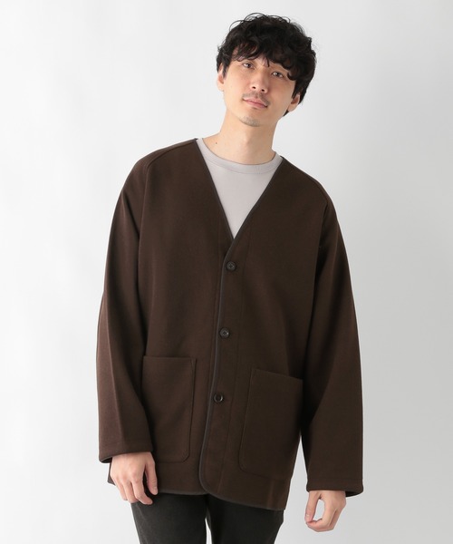 GLOBAL WORK（グローバルワーク）の「ウーリーテック　カーディガン/236211（カーディガン/ボレロ・メンズ・チャコールグレー/ダークブラウン・MEDIUM/LARGE）」の5枚目の写真