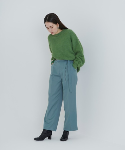 TINA:JOJUN(ティーナジョジュン)の「ユニセックス オーバーシャギーニット TINA:JOJUN(ニット/セーター・レディース・グリーン/スモークグレー/ホワイト/グレイッシュベージュ/ブルー/オレンジ/ベビーピンク/アイボリー/カーキ/ブラック・M)」の8枚目の写真