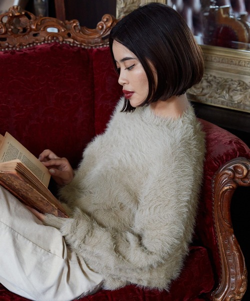 TINA:JOJUN(ティーナジョジュン)の「ユニセックス オーバーシャギーニット TINA:JOJUN(ニット/セーター・レディース・グリーン/スモークグレー/ホワイト/グレイッシュベージュ/ブルー/オレンジ/ベビーピンク/アイボリー/カーキ/ブラック・M)」の11枚目の写真