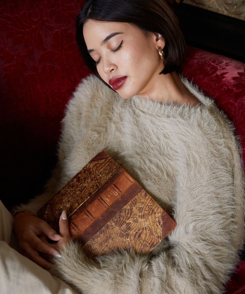 TINA:JOJUN(ティーナジョジュン)の「ユニセックス オーバーシャギーニット TINA:JOJUN(ニット/セーター・レディース・グリーン/スモークグレー/ホワイト/グレイッシュベージュ/ブルー/オレンジ/ベビーピンク/アイボリー/カーキ/ブラック・M)」の13枚目の写真