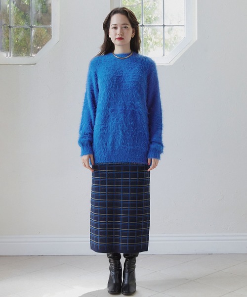 TINA:JOJUN(ティーナジョジュン)の「ユニセックス オーバーシャギーニット TINA:JOJUN(ニット/セーター・レディース・グリーン/スモークグレー/ホワイト/グレイッシュベージュ/ブルー/オレンジ/ベビーピンク/アイボリー/カーキ/ブラック・M)」の16枚目の写真