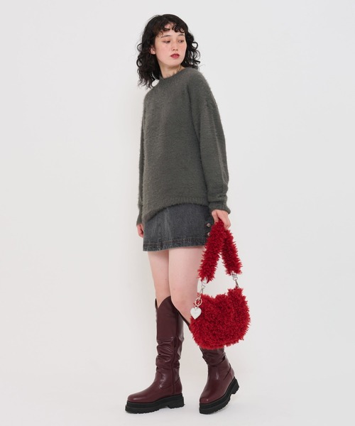 TINA:JOJUN(ティーナジョジュン)の「ユニセックス オーバーシャギーニット TINA:JOJUN(ニット/セーター・レディース・グリーン/スモークグレー/ホワイト/グレイッシュベージュ/ブルー/オレンジ/ベビーピンク/アイボリー/カーキ/ブラック・M)」の22枚目の写真