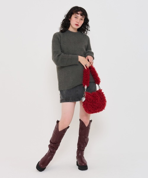 TINA:JOJUN(ティーナジョジュン)の「ユニセックス オーバーシャギーニット TINA:JOJUN(ニット/セーター・レディース・グリーン/スモークグレー/ホワイト/グレイッシュベージュ/ブルー/オレンジ/ベビーピンク/アイボリー/カーキ/ブラック・M)」の20枚目の写真