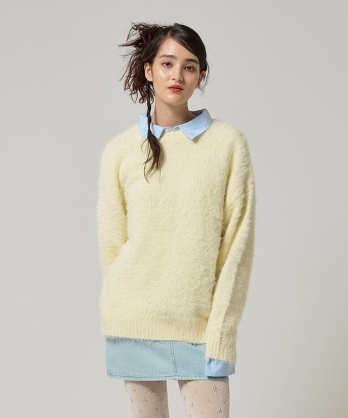 ユニセックス オーバーシャギーニット TINA：JOJUN（ニット