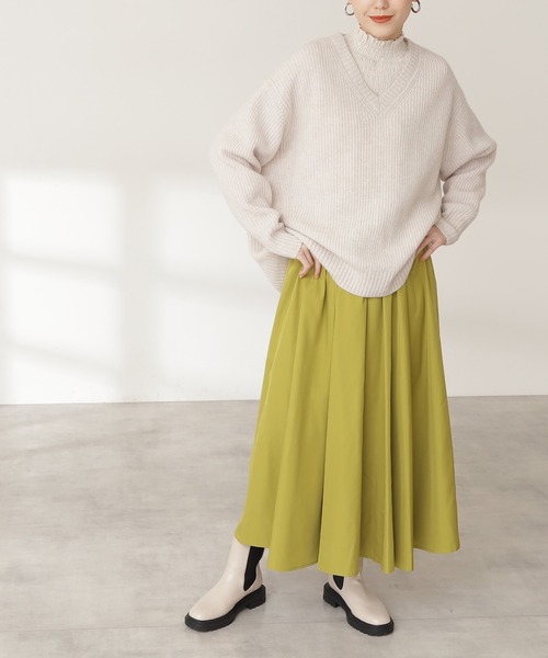 N.(N. Natural Beauty Basic)(エヌエヌナチュラルビューティーベーシック)の「◆ボリュームファイユスカート(スカート・レディース・ブラック/オフホワイト/イエロー・MEDIUM)」の1枚目の写真