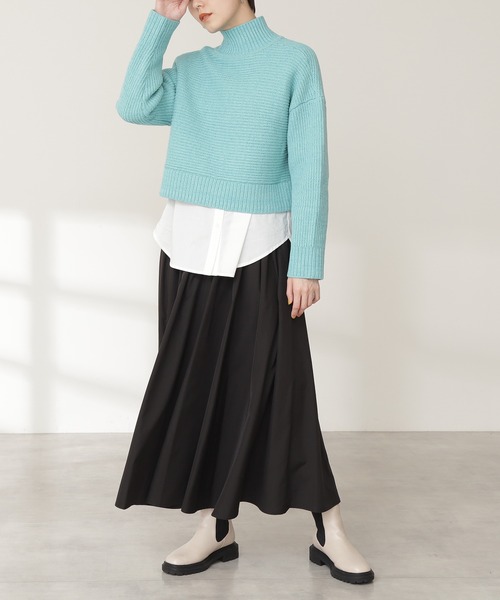 N.(N. Natural Beauty Basic)(エヌエヌナチュラルビューティーベーシック)の「◆ボリュームファイユスカート(スカート・レディース・ブラック/オフホワイト/イエロー・MEDIUM)」の3枚目の写真