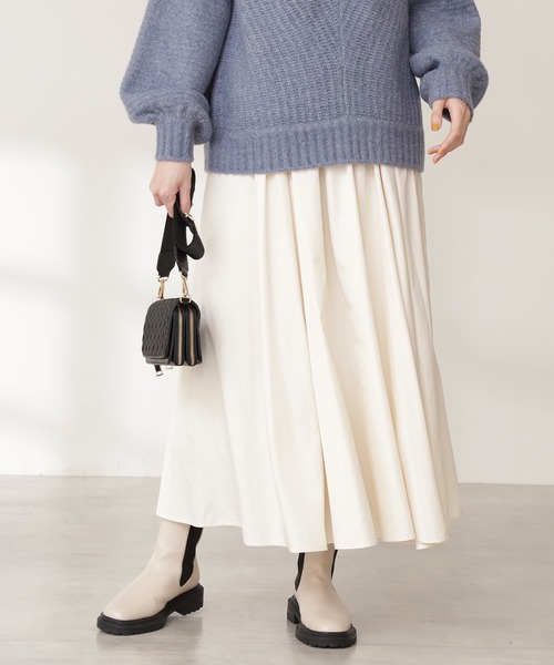 N.(N. Natural Beauty Basic)(エヌエヌナチュラルビューティーベーシック)の「◆ボリュームファイユスカート(スカート・レディース・ブラック/オフホワイト/イエロー・MEDIUM)」の4枚目の写真