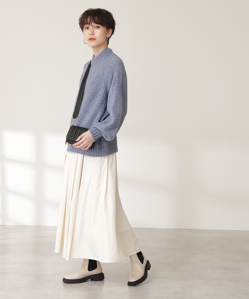 N.(N. Natural Beauty Basic)(エヌエヌナチュラルビューティーベーシック)の「◆ボリュームファイユスカート(スカート・レディース・ブラック/オフホワイト/イエロー・MEDIUM)」の6枚目の写真