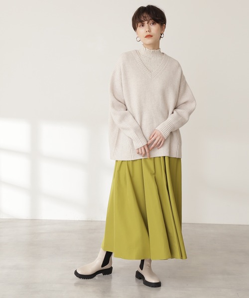 N.(N. Natural Beauty Basic)(エヌエヌナチュラルビューティーベーシック)の「◆ボリュームファイユスカート(スカート・レディース・ブラック/オフホワイト/イエロー・MEDIUM)」の12枚目の写真