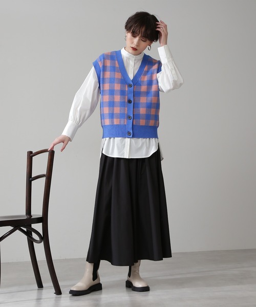 N.(N. Natural Beauty Basic)(エヌエヌナチュラルビューティーベーシック)の「◆ボリュームファイユスカート(スカート・レディース・ブラック/オフホワイト/イエロー・MEDIUM)」の20枚目の写真