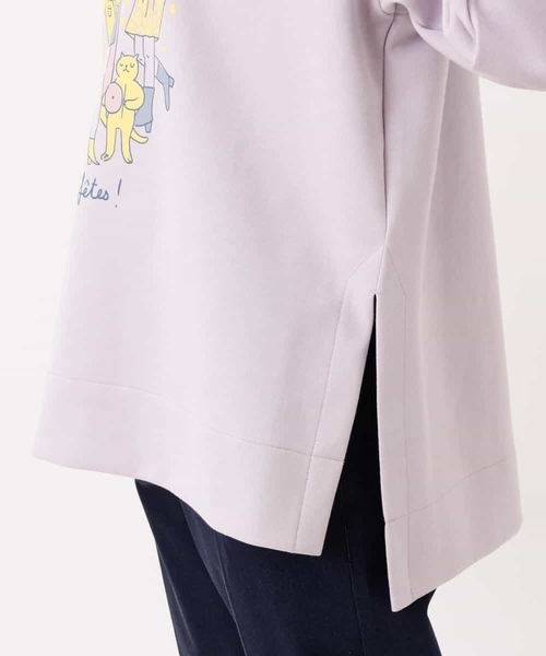 MK MICHEL KLEIN(エムケーミッシェルクラン)の「サイドスリット ダンボールプルオーバー/Marina Vandel×MICHEL KLEIN(Tシャツ/カットソー・レディース・ベージュ/ライトパープル・38)」の3枚目の写真