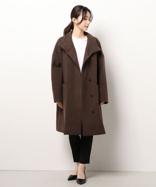 mizuiroind(ミズイロインド)の「stand collar wide coat(その他アウター・レディース・グレー/ブラック/ブラウン・F)」の3枚目の写真