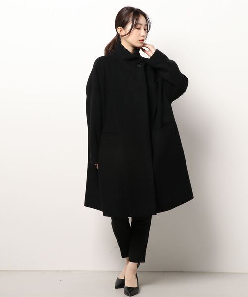 mizuiroind(ミズイロインド)の「stand collar wide coat(その他アウター・レディース・グレー/ブラック/ブラウン・F)」の1枚目の写真