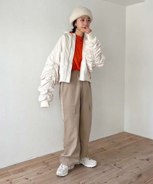 wee9s(ウィークス)の「round BOA CAP / ラウンドボアキャップ(ニットキャップ/ビーニー・レディース・アイボリー/グレー/ブラック/ブラウン・FREE)」の21枚目の写真