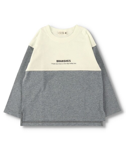 BRANSHES(ブランシェス)の「【カラー切り替え】コットン長袖Tシャツ ロンT<br>(Tシャツ/カットソー・キッズ・杢グレー/ベージュ/チャコールグレー・120/140/90/110/150/100/130)」の20枚目の写真