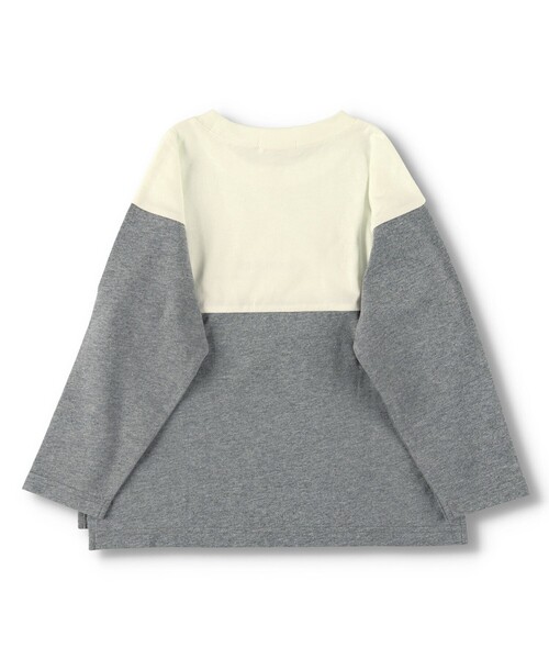 BRANSHES(ブランシェス)の「【カラー切り替え】コットン長袖Tシャツ ロンT<br>(Tシャツ/カットソー・キッズ・杢グレー/ベージュ/チャコールグレー・120/140/90/110/150/100/130)」の14枚目の写真