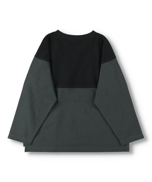 BRANSHES(ブランシェス)の「【カラー切り替え】コットン長袖Tシャツ ロンT<br>(Tシャツ/カットソー・キッズ・杢グレー/ベージュ/チャコールグレー・120/140/90/110/150/100/130)」の7枚目の写真