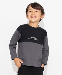 【カラー切り替え】コットン長袖Tシャツ ロンT<br>