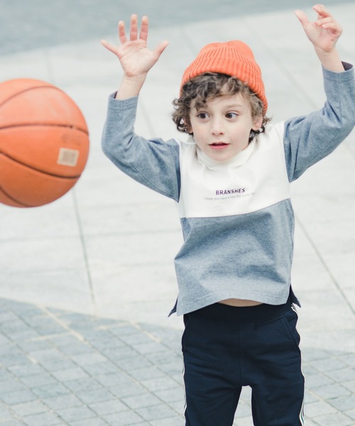 BRANSHES(ブランシェス)の「【カラー切り替え】コットン長袖Tシャツ ロンT<br>(Tシャツ/カットソー・キッズ・杢グレー/ベージュ/チャコールグレー・120/140/90/110/150/100/130)」の10枚目の写真