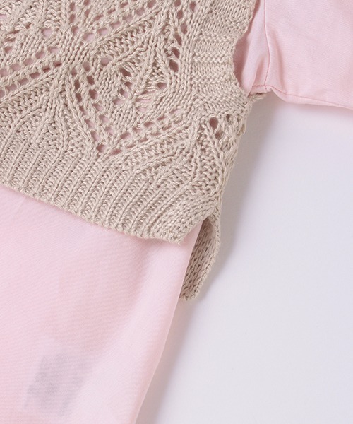 petit main（プティマイン）の「【リンク】ベスト＆シャツワンピース(キッズ)（シャツワンピース・キッズ・ブルー/オフホワイト/ピンク・100cm/120cm/80ｃｍ/90cm/130cm/110cm）」の9枚目の写真